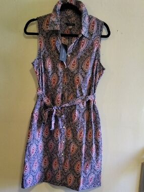 Tommy Hilfiger Red Paisley Shirt Dress